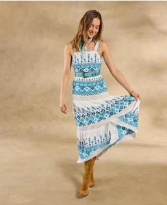 Nuevo con etiquetas Vestido Sundance para mujer bordado jardín puesta de sol talla 6 - Imagen 1 de 6