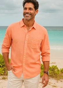Tommy Bahama Sea Glass Breezer Shirt 100% Linen SZ 3XL - Picture 1 of 14