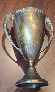 5¼” Tall Trophy Silver Plated Cup Drinkware Midieval Dual Handle Tumble - Picture 1 of 7