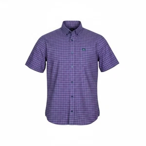 RVCA Blue Red Plaid Button Down Slim Fit Logo Short Sleeve Shirt Size Medium - Picture 1 of 6