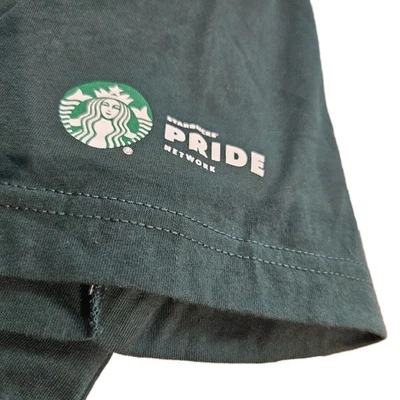 Starbucks Coffee Womens 2XL XXL Pride Month Graphic T Shirt Green LGBTQ+ NWOT - Image 1 of 4