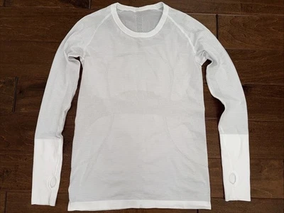 Lululemon Run Swiftly Tech Manga Larga Jaspeado Blanco Talla 10 Foto 1 de 4