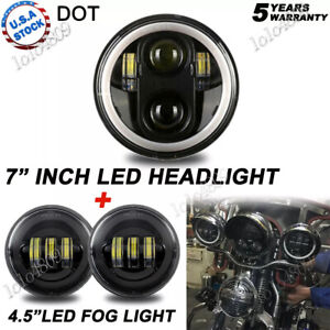 5.75" LED Headlight Hi/Lo Beam DRL Angel Eye & Passing Lights for Honda VTX1300