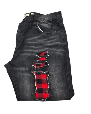 Evolution In Design Men's Black Distressed  / Faded / Patchwork Jeans Sz 44  - Image 1 of 4