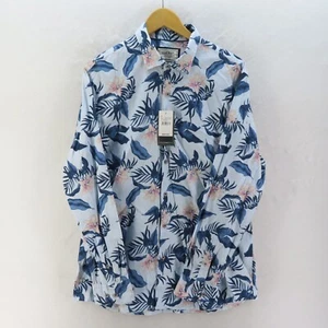 GAZMAN Shirt Mens Adult Size Large Blue Long Sleeve Button Up Casual RRP9.95 - Picture 1 of 10