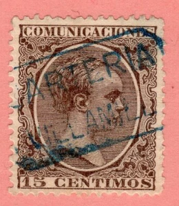 ESPAÑA 1889-1901 EDIFIL 219 USADO CARTERÍA OBLITERACIÓN AZUL PAPEL BLANCO - Imagen 1 de 2