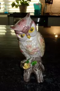 VINTAGE BARN OWL PORCELAIN FIGURE - OWL Home Decor - 6" Tall - Picture 1 of 5