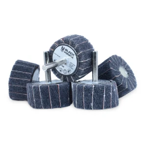 5 Pack - 2” x 1” x ¼” Mounted Interleaf Flap Wheels Grey (Fine) Polish & Finish - Picture 1 of 6