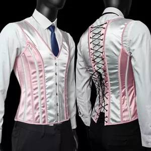 Corset Vest Tummy Control Waist Girdle Medieval Waistcoat Lace Up Boned Costume - Picture 1 of 25