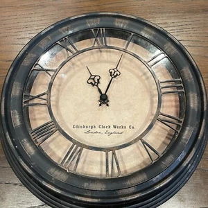 Edinburgh Clock Works Company 12in Indoor Wall Clock Vintage Look 1428 - Picture 1 of 11