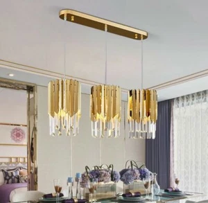 LUXURY ITALIAN MODERN GOLD SILVER NEW CRYSTAL LIGHT CHANDELIER PENDANT 2022 NEW - Picture 1 of 3