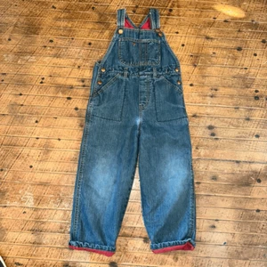 Gap kids farmer boy distressed denim lined 4XL overalls - Picture 1 of 3