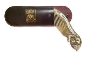 Handmade Ox Horn Comb With Phoenix On Both sides - 1 Pcs With Leather Bag - Picture 1 of 8