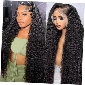 13x6 Full Lace Front Wigs Human Hair Pre Plucked Deep 28 Inch Natural Color - Picture 1 of 7