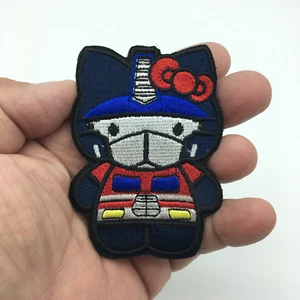 Hello Gundam Kitty Mash Up bestickt Haken und Schleife Moral Patch KOSTENLOSER USA-VERSAND - Bild 1 von 1