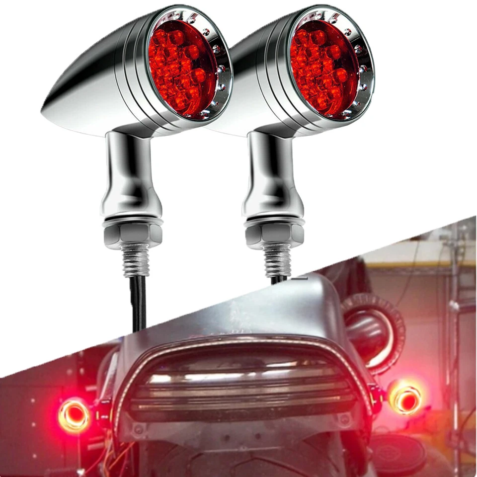 Luz trasera roja intermitente freno motocicleta para Harley Davidson Softail Springer Foto 1 de 4