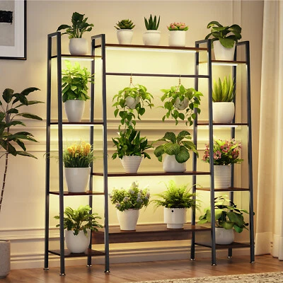 Plant Stand with Grow Lights 55" Indoor Metal Tiered Plant Shelf Flower Rack - Image 1 of 4