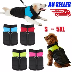 Large Dog jacket padded Pet Clothes windbreaker Warm waterproof Vest Winter Coat - Picture 1 of 10