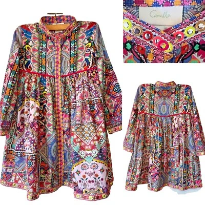 CAMILLA $249US 10yo Girl's "Kalbelia Queen" Cotton Crystal, Embroidery Dress - Image 1 of 4