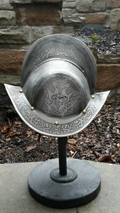 Casco de caballero Morion Rothenburger armadura de caballero portátil casco de olla altura 29 cm - Imagen 1 de 6