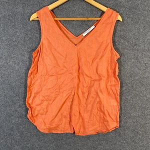 Sportscraft Top Womens 10 Orange Cami Camisole Linen Shirt Office Career City - Picture 1 of 10