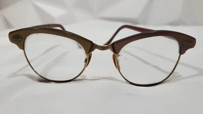 Gafas de gato vintage para mujer marco artesanal arte color bronce y dorado Foto 1 de 4