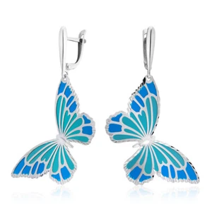 Ohrringe Silberohrringe Damenohrringe aus Silber mit Emaille Markenschmuck - Picture 1 of 3