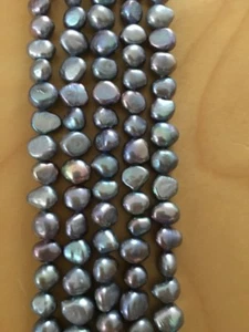 5 G Stück Zuchtperlen Strang Süßwasser Perle Schmuck Halskette 6-7 mm barock - Picture 1 of 1
