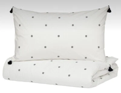 New IKEA RÄVTÖREL RAVTOREL Twin Duvet Cover & Pillowcase White/Black - Image 1 of 4