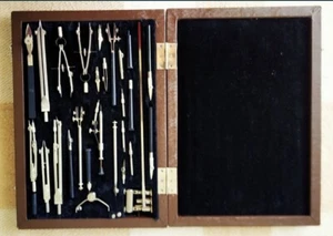 Technical/Geometry/Maths/Drawing Instrument Set math complete set antique. boxed - Picture 1 of 2
