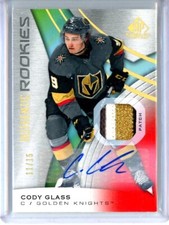 2019-20 SP Game Used Red Spectrum #105 Cody Glass RC PATCH AUTO /15 VEGAS