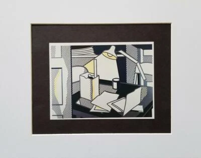 Roy Lichtenstein "Still Life With Lamp" fosco off-set litografia colorida 1983 - Imagem 1 de 4