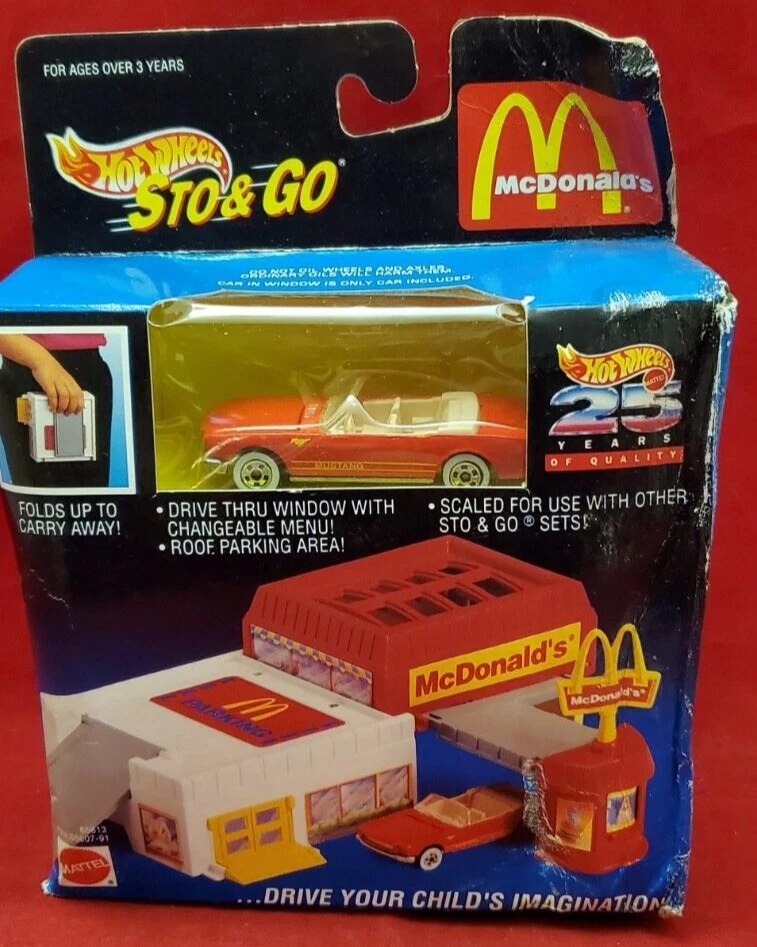 Hot Wheels 1994 - McDonald's Sto & Go + Ford Mustang rojo #65613 sellado de fábrica Foto 1 de 4
