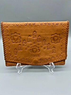 Venezuela Embossed Leather Clutch Wallet Handmade Coin Pocket Card Holder - Image 1 of 4