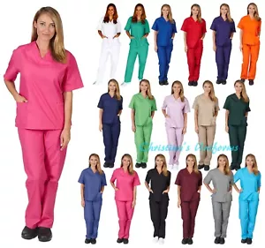 NATURAL UNIFORMS Medical Nursing Scrub Set Men Women Unisex Top Pants Hospital - Picture 1 of 17