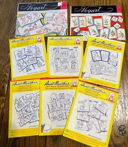 LOTE DE 8 PATRONES DE TRANSFERENCIA VINTAGE SURTIDOS, TÍA MARTHA'S & VOGART - Imagen 1 de 10