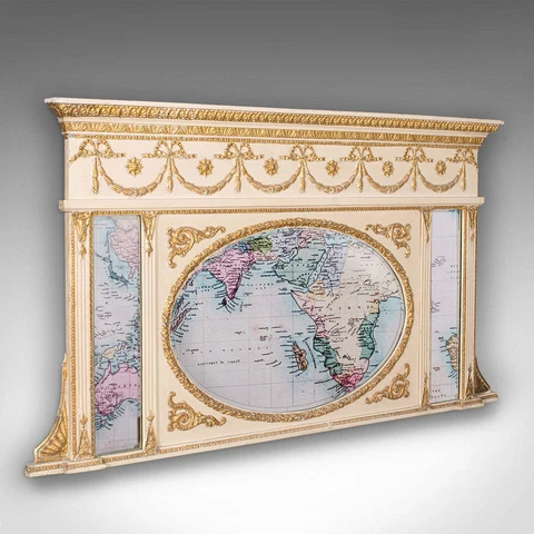 Antique Overmantle Mirror, Italian, Triptych, Fireplace, Late Victorian, C.1900 Cover