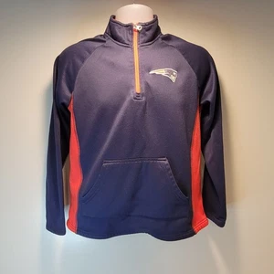 New England Patriots 1/4 Reißverschluss blau & rot Stehkragen Sweatshirt Jugend Large 14/16 - Bild 1 von 6