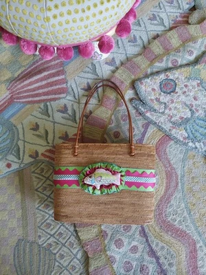 Bolso de Mano MacKenzie-Childs Tejido Cerámica Pez Rosa Foto 1 de 4