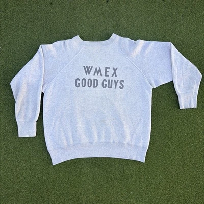 Vintage 50’s 60’s Boston Radio WMEX GOOD GUYS Cotton Athletic Sweatshirt GRAY - Image 1 of 4