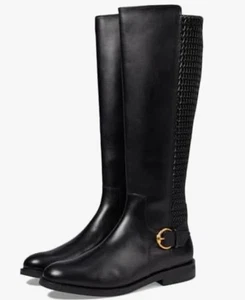 COLE HAAN Trébol Elastizado Bota Alta Hasta la Rodilla Cuero Negro Para Mujer’s Nuevo Talla 8 - Imagen 1 de 12