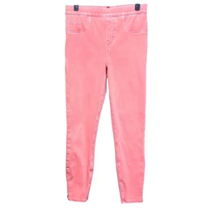 SPANX Coral Pink Cropped Denim Jean Leggings Pants Women's Size Medium - Picture 1 of 11