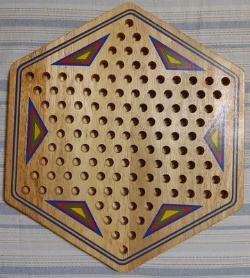 Solid Wood Chinese Checkers/ Thailand, Complete  - Image 1 of 4