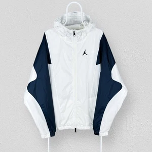 Nike Air Jordan Windbreaker Jacket White Navy Jumpman Woven Mens XXL - Picture 1 of 5