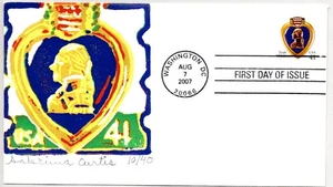 #4164 MILITARY PURPLE HEART, GEORGE WASHINGTON, CURTIS BLOCK PRINT FDC *40 MADE - Picture 1 of 1