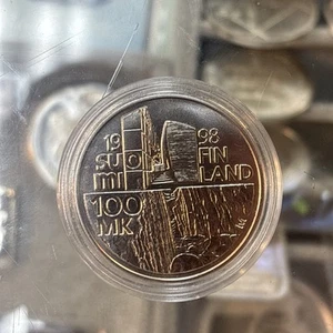 Finland 1998 G 100 Markkaa Silver 925 BU - Picture 1 of 6
