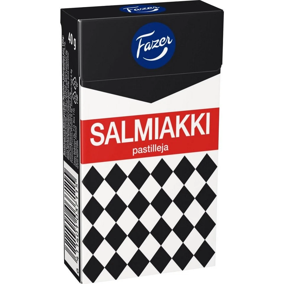 Fazer Salmiakki 40g Finnish Salty Liquorice Pastilles From Finland