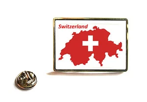 SWITZERLAND SWISS FLAG MAP LAPEL PIN BADGE TIE PIN GIFT - Picture 1 of 1