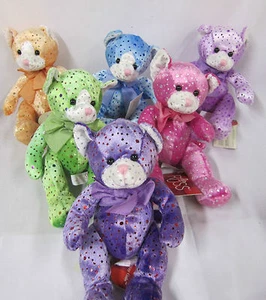 Russ Glitzy Gals Gatos #24681 Nuevo Con Etiquetas Lote de 6 Colores Diferentes Gatos Gato  - Imagen 1 de 8