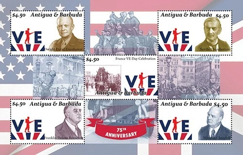 Antigua 2020 - VE Day - Military - Sheet of 5 Stamps - Scott #3588 - MNH - Image 1 of 1